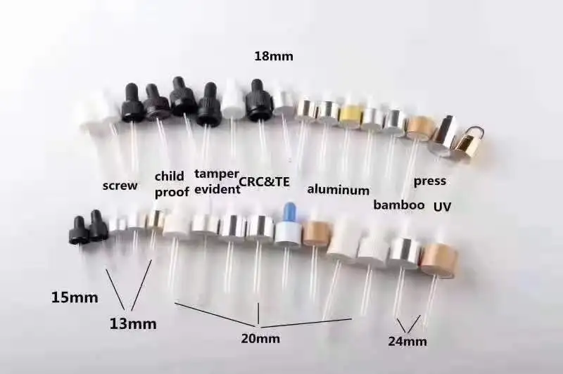 

100pcs Wholesale 18mm/410 wood Dropper Cap Natural Wood Grain Bamboo Lid With Pipette essential oil dropper cap bottles