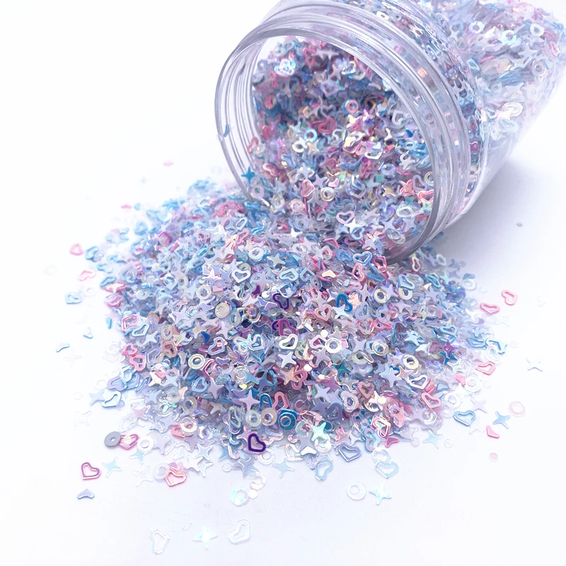 15g About 5000Pcs/Pack Multi Mix 4mm Sequins Colorful Heart Round Loose sequin Sewing Wedding Craft