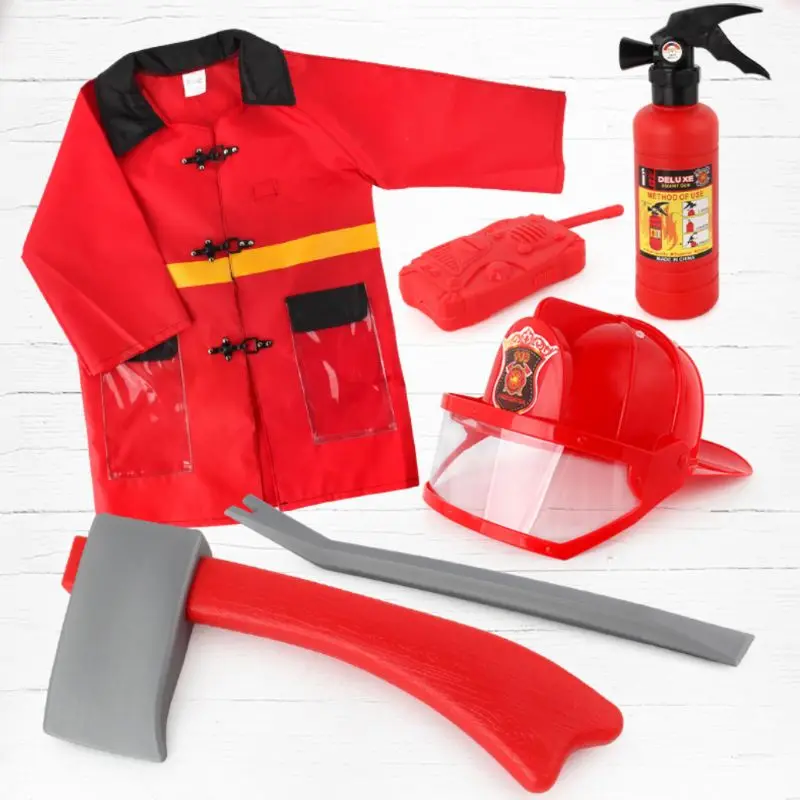 Kids Role Playing Firefighter Hats Toys Party Boys Fancy Dress Accessories Fireman Helmets for Children Pretend Play Game Props