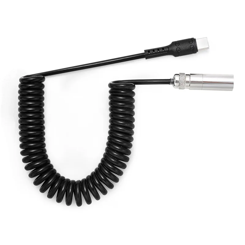 Customized DIY Aviation Plug Type-C Interface Data Cables Mechanical Keyboard Telescopic Spring High Elastic Lengthened