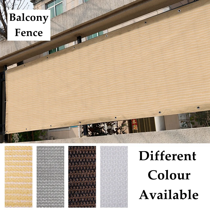 Beige HDPE Balcony Privacy Net Fence Shielding Anti-UV Wind Protection Apartment Balcony Terrace Shelter Privacy Net