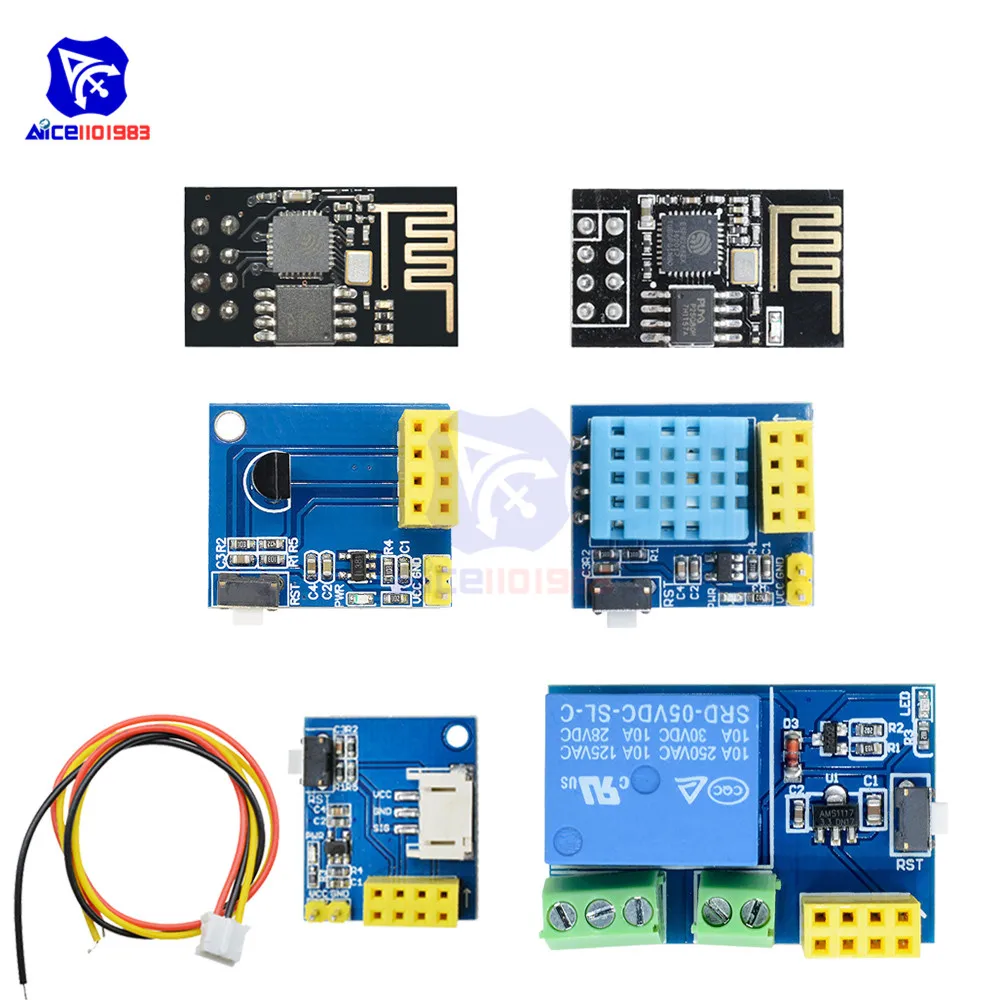 diymore ESP8266 ESP-01 ESP-01S 5V WIFI Relay Module DS18B20 DHT11 RGB LED Controller Things Remote Control Switch for Smart Home