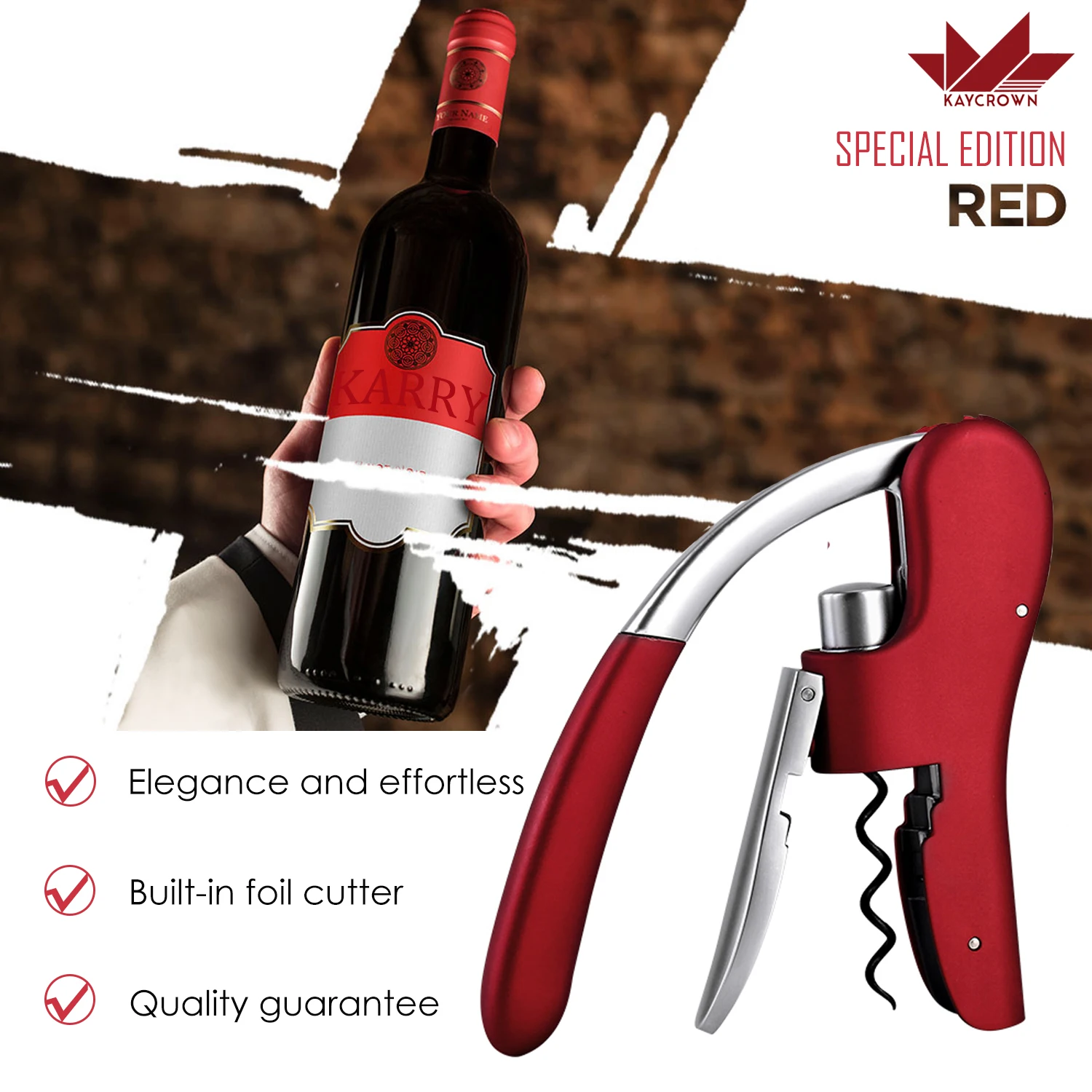 Professional Wine Opener Wine Bottle Corkscrew Opener with Foil Cutter Premium Rabbit Lever Corkscrew for Wine Kitchen Tools
