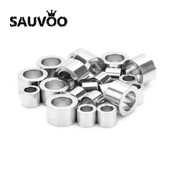 SAUVOO 20pcs/lot Stainless Steel Short Tube Spacer Bead with 3.2mm Big Hole for DIY European Jewelry Making Accessories Supplier