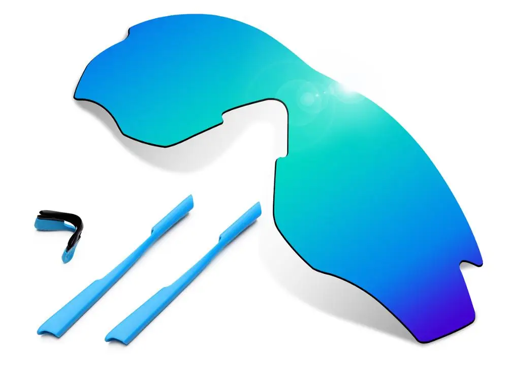 

Glintbay 100% Precise-Fit Blue Replacement Lenses and Sky Blue Rubber kit for Oakley M2 Frame Sunglasses