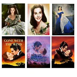 Diamond Painting Movie poster Gone with the wind Cross Stitch Picture Mosaic Full Square Round Diamond Embroidery Gift Decor