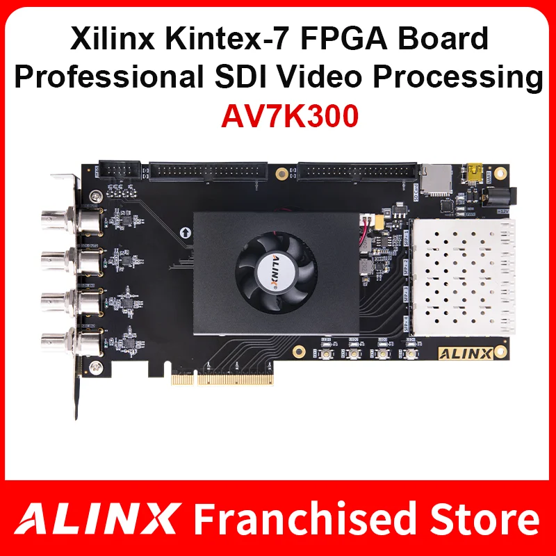 

ALINX AV7K300: XILINX Kintex-7 K7 7325 XC7K325 SDI Video Image Processing SFP PCIE Accelerator Card FPGA Development Board