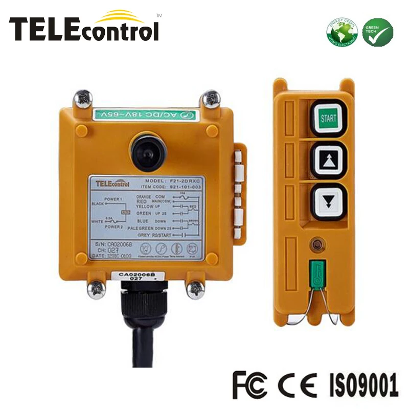 

Portable and Pocket type Telecontrol 1 transmitter 1 receiver 2 keys double speed Telecrane wireless remote control F21-2D