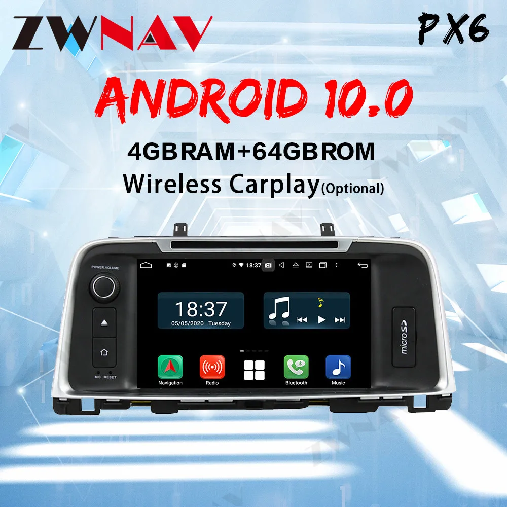 ZWNAV Android 10 CD DVD Player GPS navigation For Kia K5/OPTIMA 2015+ multimedia player tape recorder 8-Core navi Audio map