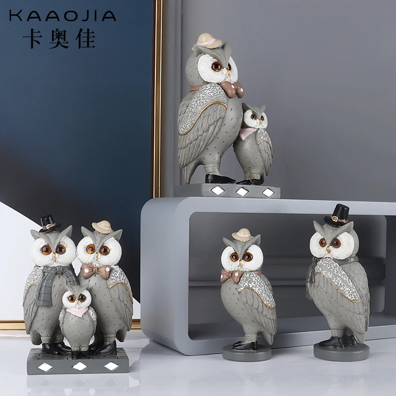 Nordic simple owl interior decoration network coffee shop window TV cabinet desktop furnishings