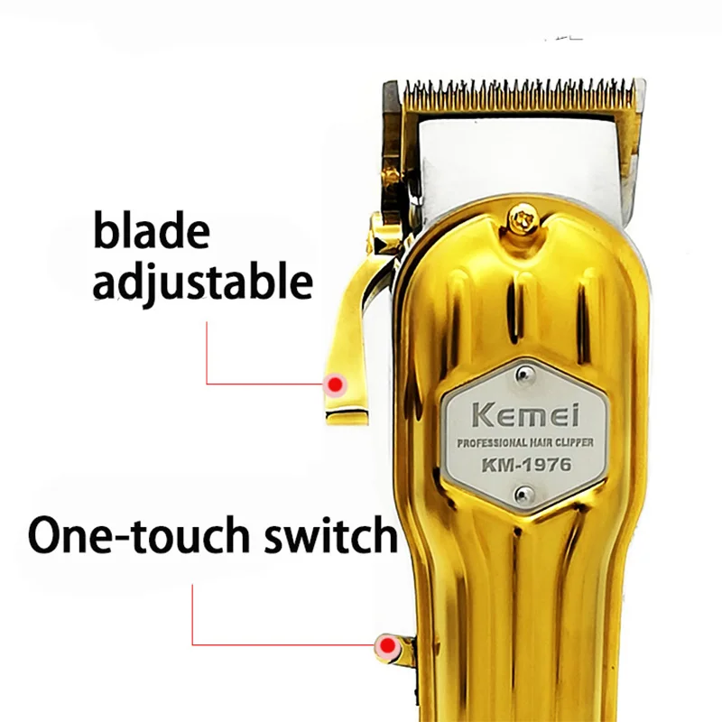 Kemei Professional All Metal Hair Clipper Men Electric Hair Trimmer Fade Hair Cutter Haircut Machine Barber shop KM-1976 KM-1977 - Image 2