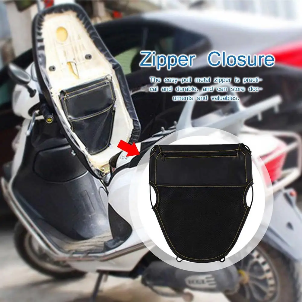 Motorcycle Seat Wall Organizer Tool Storage Zipper Bag For Moped 31*13*27cm