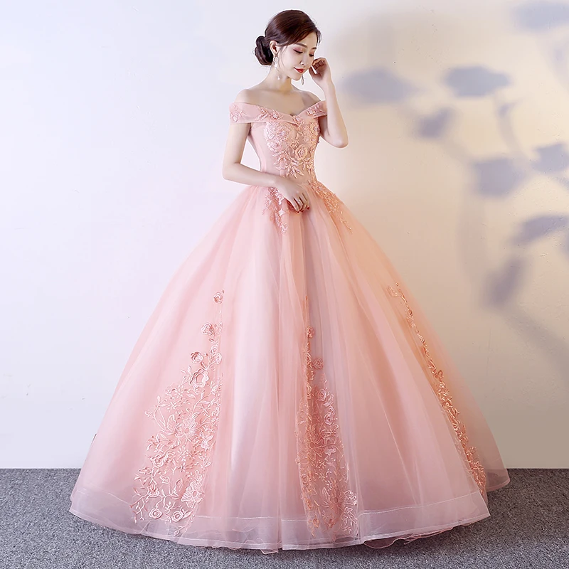 Vestido De encaje bordado con hombros descubiertos para quinceañera, traje De fiesta para baile De graduación, 2023