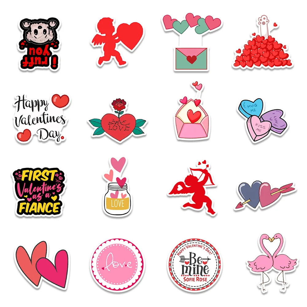 50pcs LOVE Stickers per Notebook Laptop Scrapbooking materiale Adesivos Pink Stickers forniture artigianali Vintage di san valentino