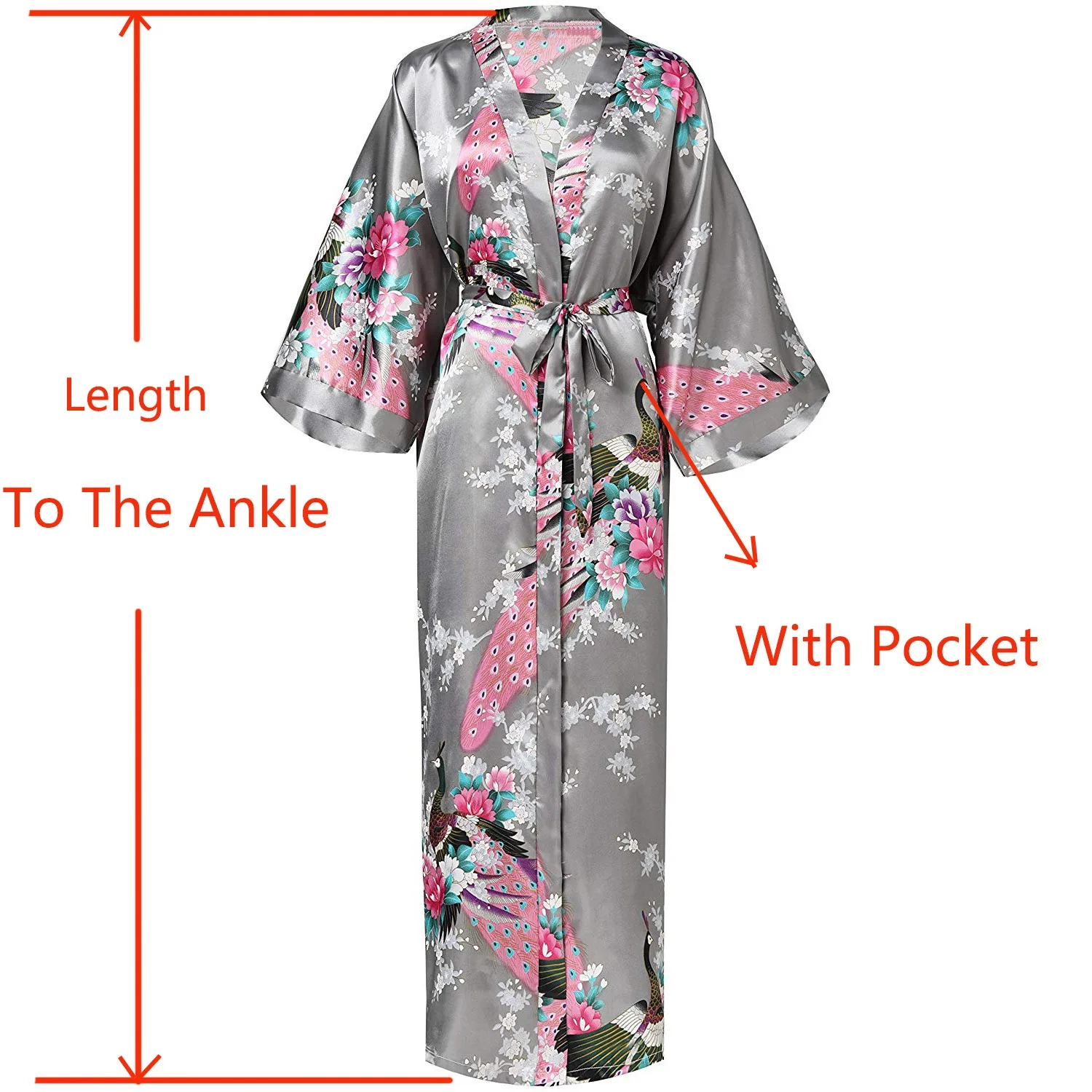 Plus Size XXXL Chinese Women Long Robe Print Flower Peacock Kimono Bath Gown Bride Bridesmaid Wedding Bathrobe Sexy Sleepwear