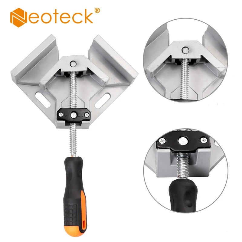 

Neoteck 2 Pcs Aluminum Single Handles 90 Degree Corner Right Angle Clamp Vice Grip Welding Woodworking Aluminum Corner Clamps