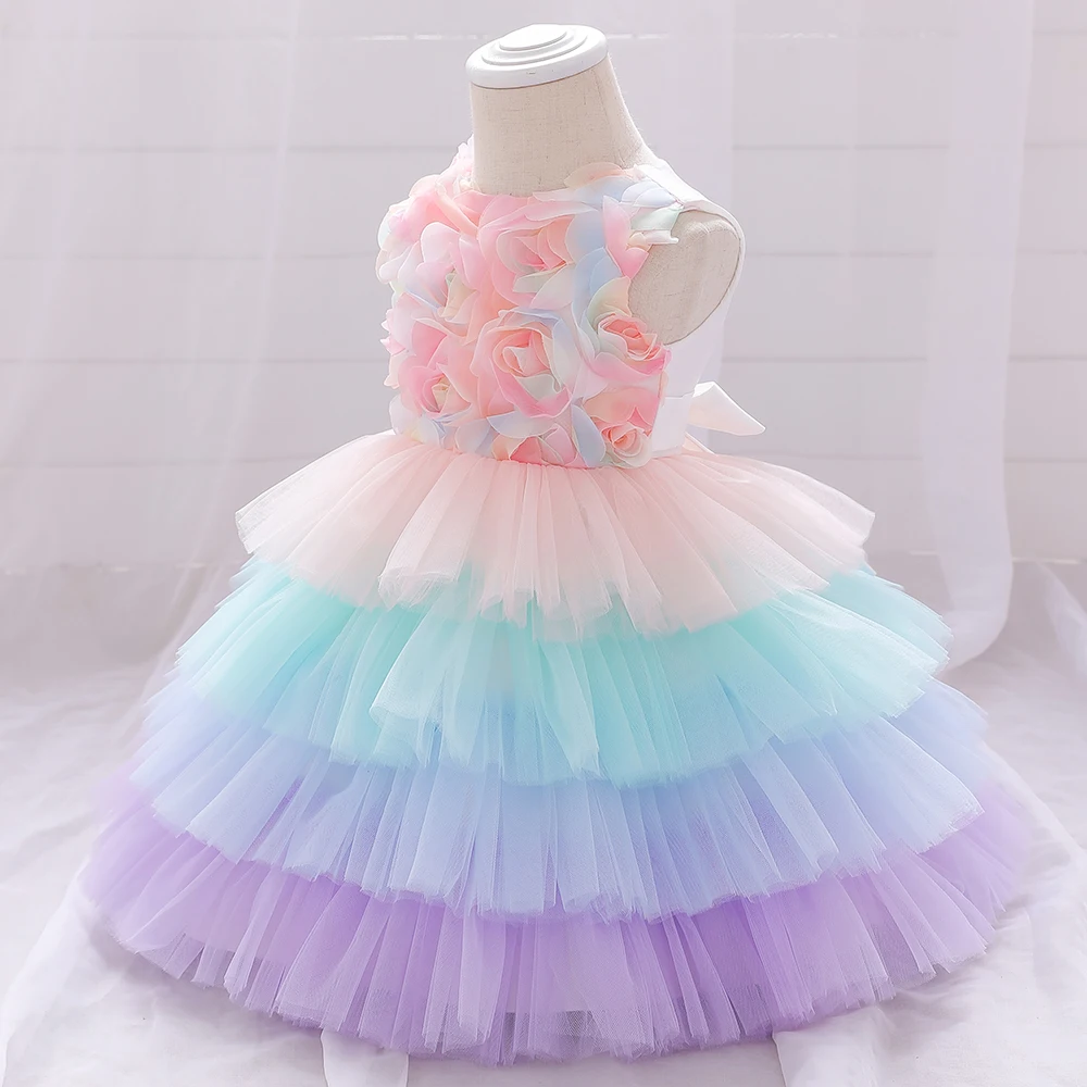 Toddler Baby Girl 1 Year Birthday Party Dress Costume Newborn Christmas Cake Lace Wedding Princess Dresses Baby Clothes Vestido