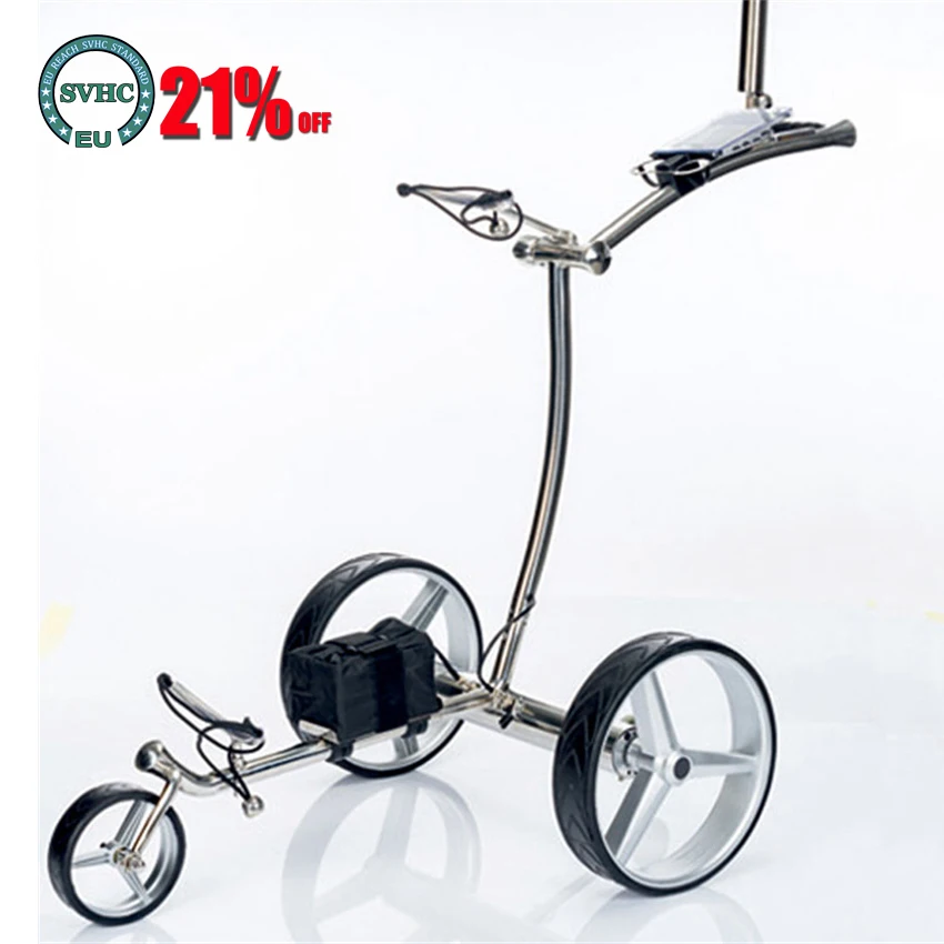 

JSB203 Golf Trolley, 304 Stainless Steel Electric Golf Cart, Electric Three-wheeled Golf Cart, Golf Course Supplies 24V10AH 200W