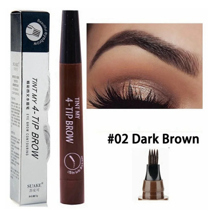 4 Point Microblading Liquid Eyebrow Pen Waterproof Fork Tip Eyebrow Tattoo Pencil Long Lasting Professional Fine Sketch Free shi