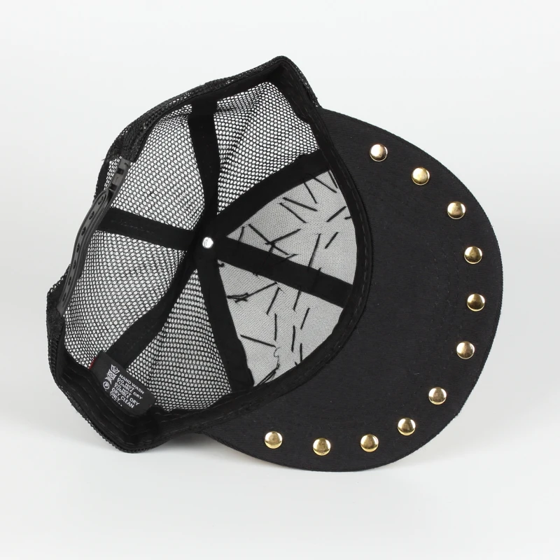Popular European and American Punk Style Custom men\'s Recycled Material Fashion Metal Brim Rebound Hats