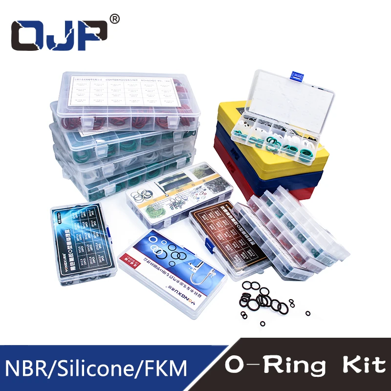 O Rings Rubber/Silicone Ring Seal VMQ NBR FKM Sealing O-rings Nitrile Washer Rubber oring set Assortment Kit Set Box Ring