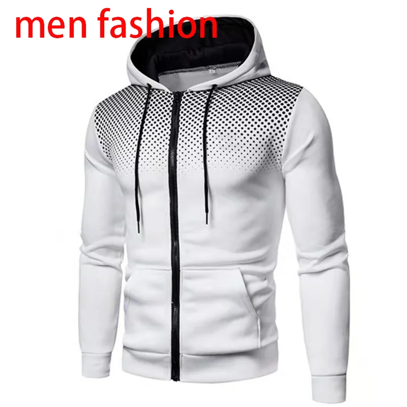 Chaqueta con cremallera de moda para hombre, ropa deportiva de manga larga, sudaderas con estampado de personalidad