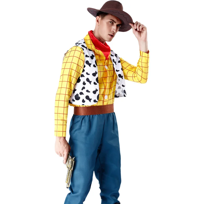 Male and Female Couple's Woody Jessie Trish Cosplay Uniforms Halloween Christmas Stage Costume