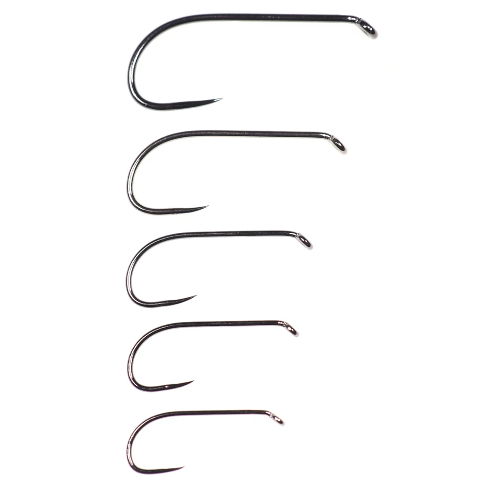 20pcs Black Nickel Barbless Streamer Stonefly Large Nymphs Fly Tying Hook High Carbon Steel Long Shank Fishhook