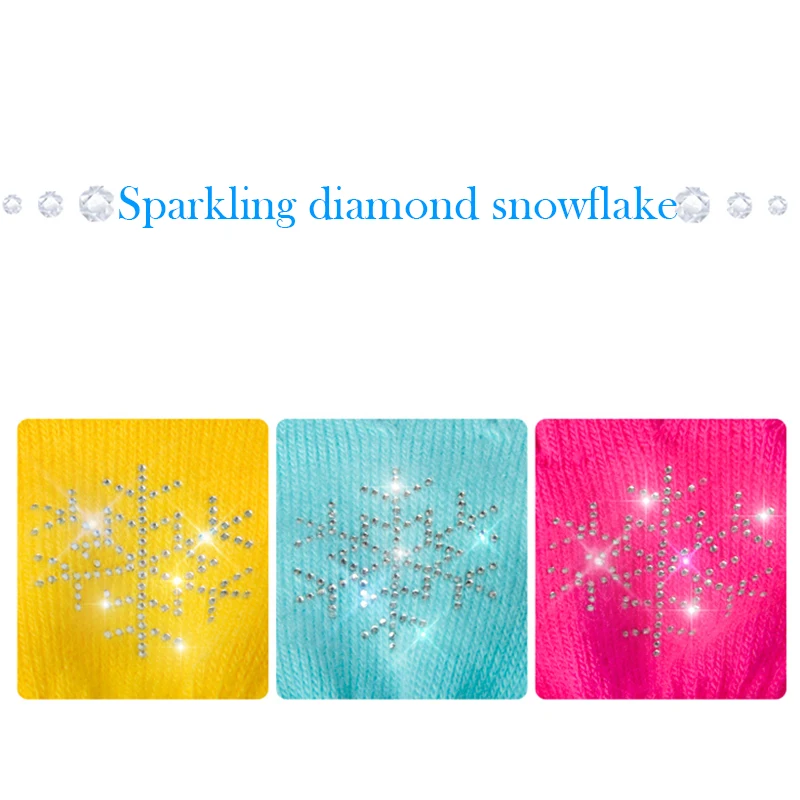 2022 Magic Ice Figure Skating Wrist Gloves Training Warm Hand Protector Thermal Safety For Kids Girl Boy Rhinestone Non-stick