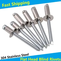 Stainless Steel Flat Countersink Head Pop Open Pull Blind Rivets Bolt Dropper Self-plugging Rivet Decoration Nail Blindniete