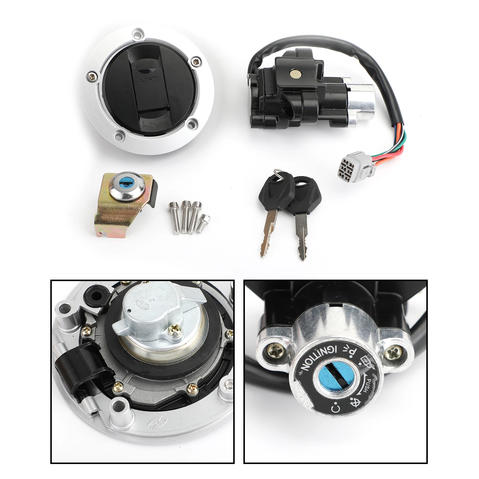 Artudatech Ignition Switch Fuel Gas Cap Lock Keys For Suzuki GSF 650 1200 1250 Bandit