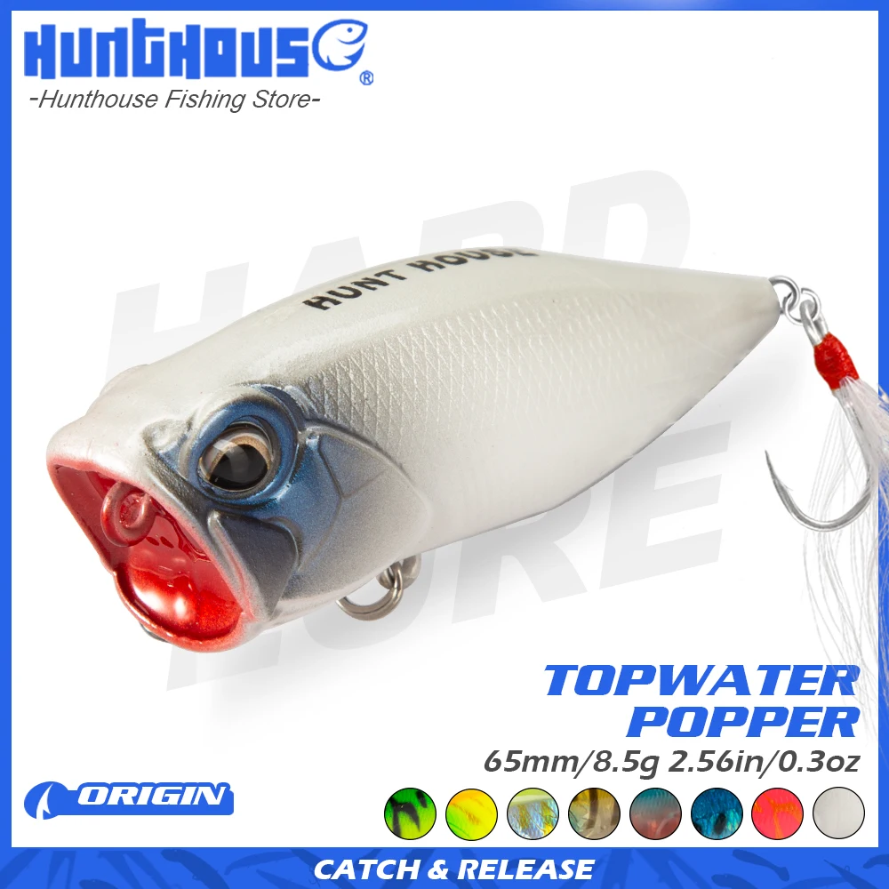 

Hunthouse pealis fangpop Popper Fishing Lure 65mm 8.5g Topwater Poppers Lure Floating Poper Bait for Fishing Bass Float Tackle