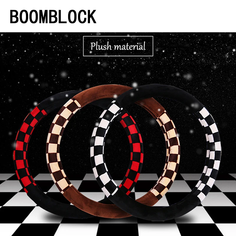 BOOMBLOCK Car Business Four Season Steering Wheel Cover For Opel Astra H G J Volvo S60 V70 XC90 Citroen C5 C4 C3 Subaru Forester