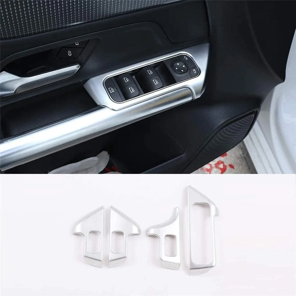 For Mercedes-Benz B GLB Class W247 X247 B200 2019 2020, ABS Plastic Door Window Lift Switch Button Frame Trim Cover