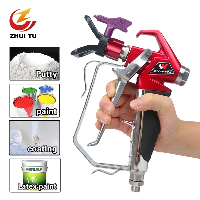 ZHUI TU 3600PSI Professional Airless Spray Gun Paint Putty Sprayer Gun For Wagner Titan Pump High Pressure Airless Sprayer
