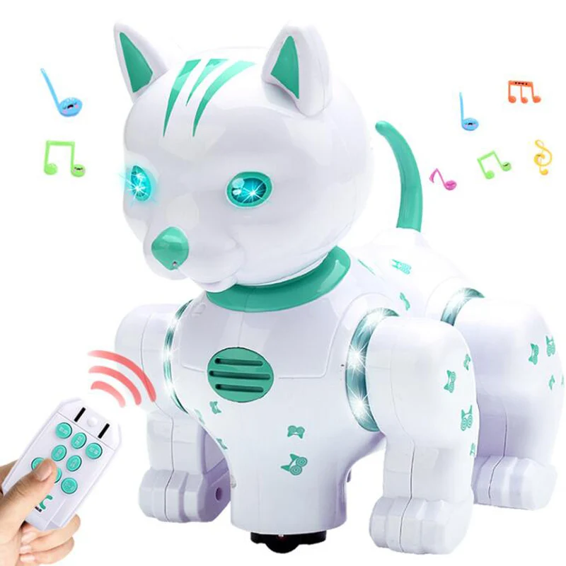 Remote Control Intelligent Robot Cat Infrared Remote Control Music Lighting Voice Pet Touch Dazzling Dance Children\'s Puzzle Toy