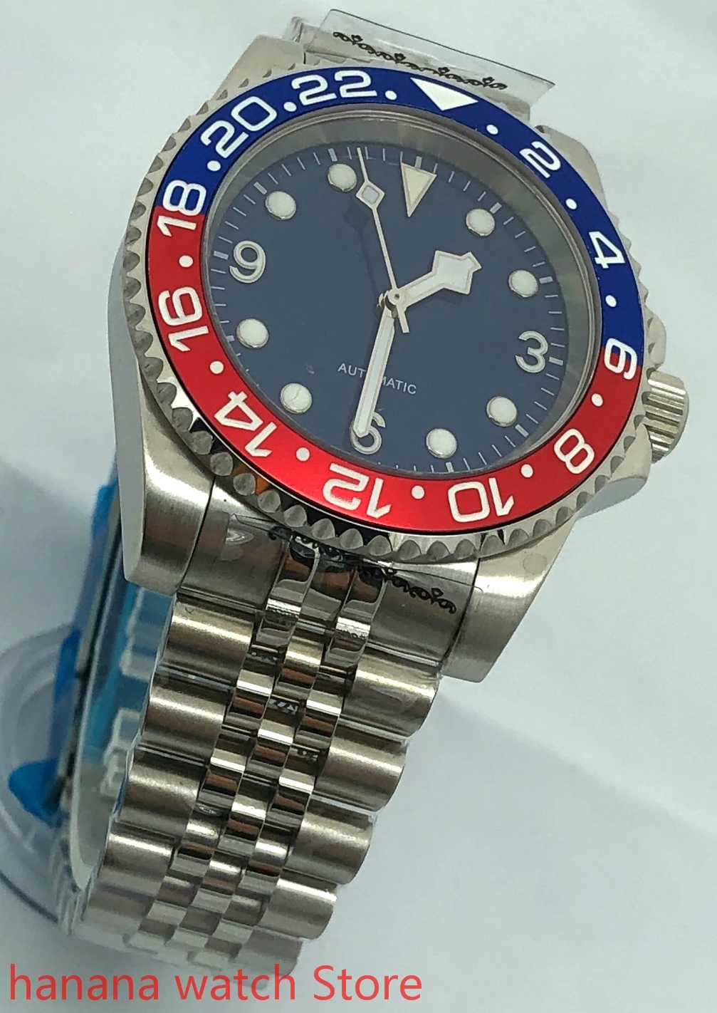 Bliger-camiseta nueva para hombre, reloj mecánico con carcasa plateada, cristal de zafiro, bisel de cerámica, movimiento NH35, reloj automático, 40mm