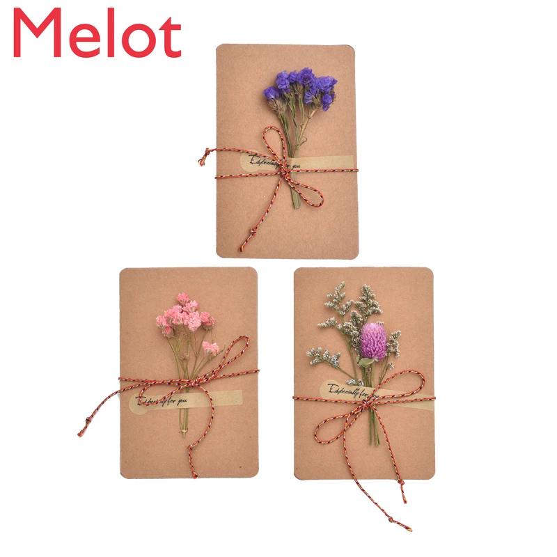 1-3pcs Free Shipping Creative Starry Dried Flower Greeting Card Thank-You Card Valentine's Day Confession Greeting Card Gift Box