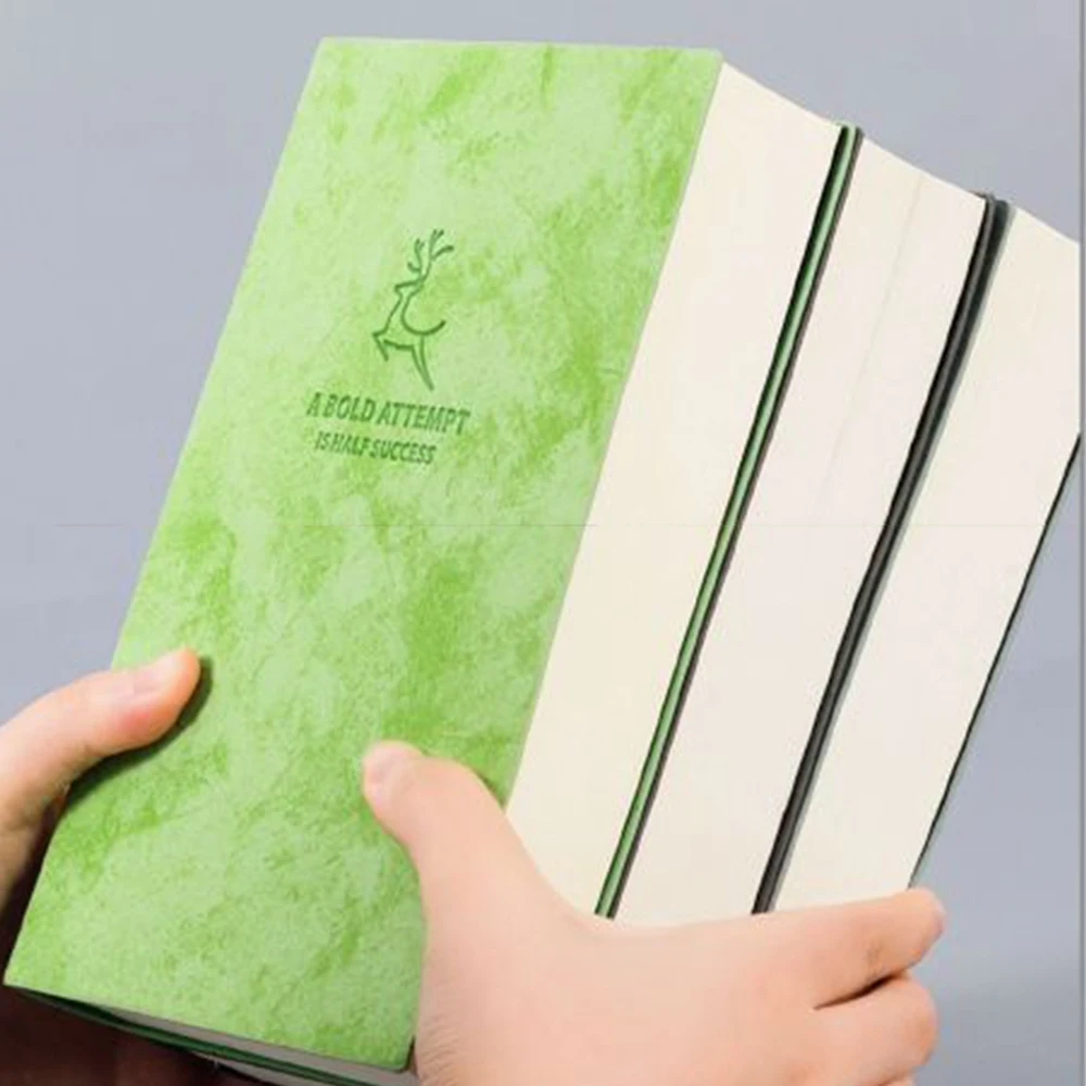 640 Pages Leather Notebook Thick Paper Bible Diary Book Notepad  Horizontal Line Weekly Plan Writing Office School Supplies