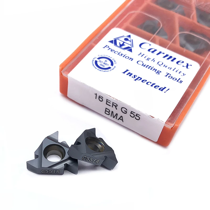 10 Chiếc 16ER 16IR AG55 AG60 A55 A60 G55 G60 BMA Nội Bộ Và Bên Ngoài Ren Dạng, cacbua Dạng CNC Chỉ Dụng Cụ Quay Rau