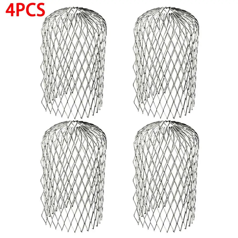 4 Metal Stretchable Roof gutter filters Leaf strainer Debris Trap Guard Drain Pipe Cover Downpipe Aluminum metal Filter cap