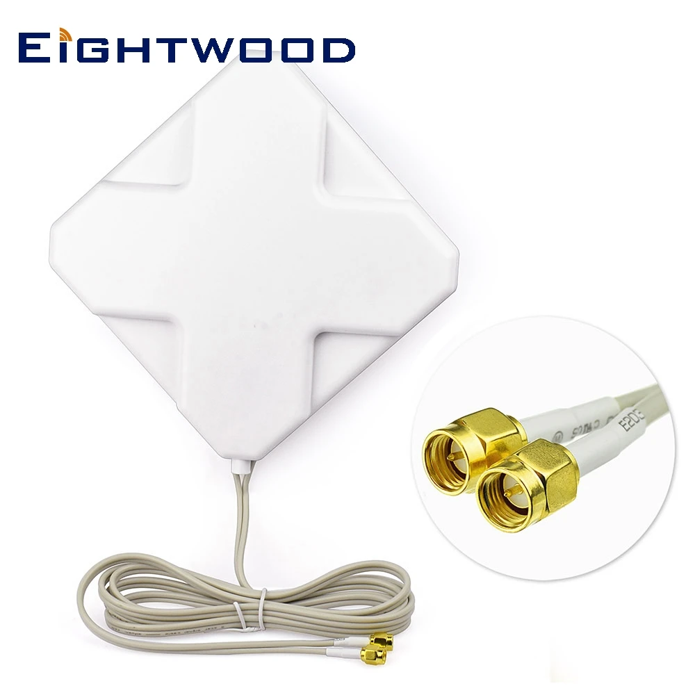 Eightwood Dual Band 4G LTE Aerial Antenna 35dBi Omnidirectional SMA Male for Router Cellular Gateway Modem MiFi Mobile Hotspot