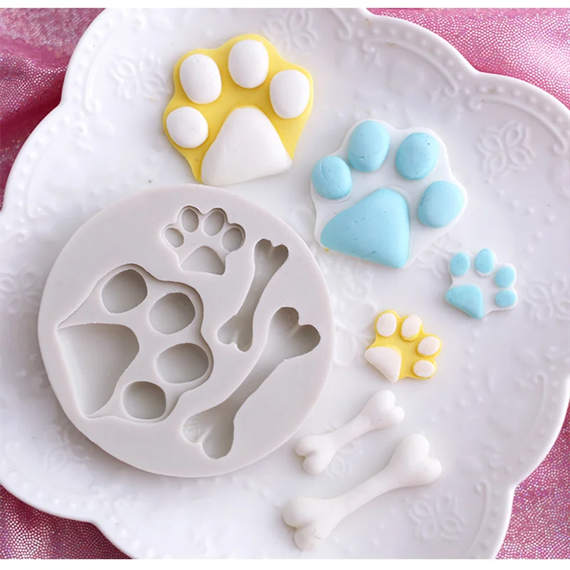 DIY Baking Molds Bone Dog Paw Silicone Mold Cake Decorating Tools Cookie Cutter Pastry Accessory Kitchen Accessoriess