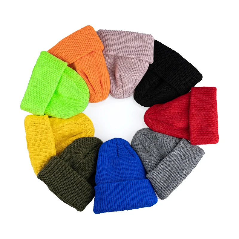 Unisex Autumn Winter Solid Acrylic Lengthened Melon Peel Beanies Hat For  Women Men Double Needle Outdoor Warm Cold Caps  YC4