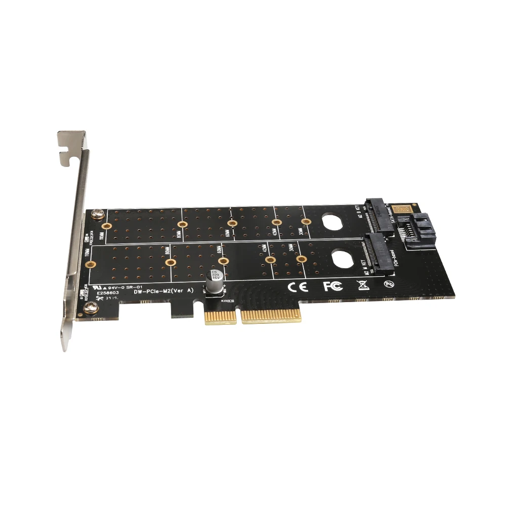 PCIE X4 expansion card M Key B Key dual interface card PCIe M.2 adapter dual NVMe SSD NGFF