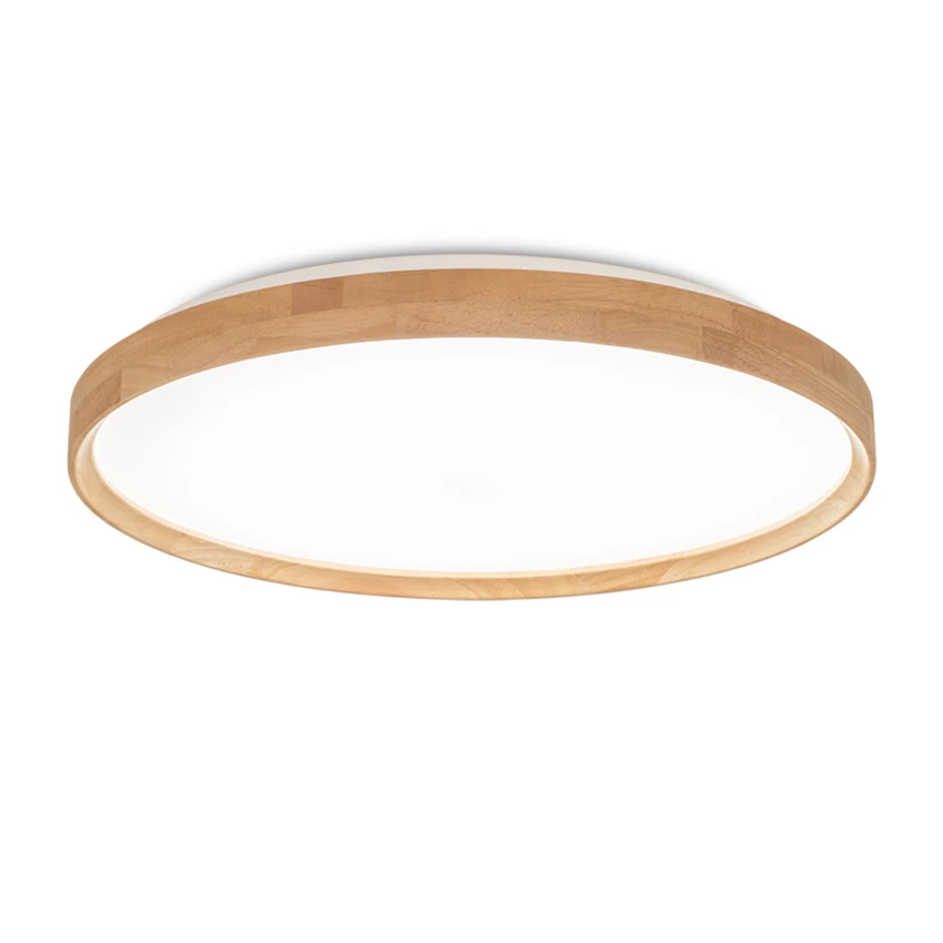 

Nordic round Led wood ceiling lights bedroom modern children's room living room simple lighting decorated Japanese ceiling lamps