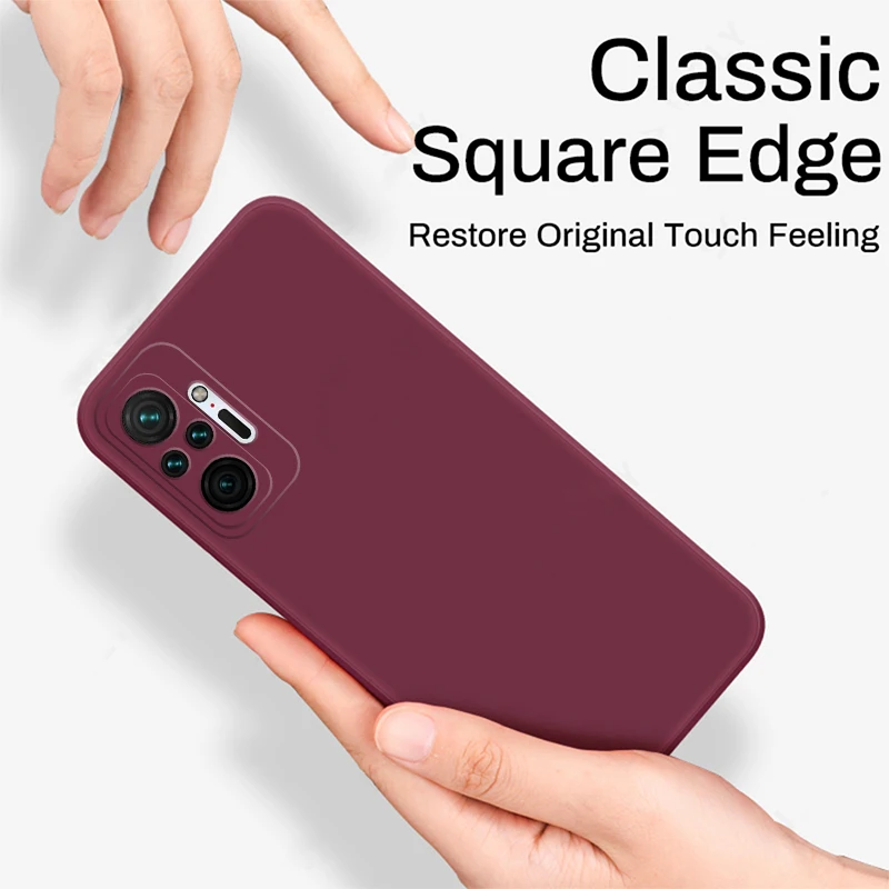 Original Square Liquid Silicone Case For Xiaomi Redmi Note 12 11 10 13 Pro 11S Mi Poco F6 10T 11T Pro Soft Protective Back Cover