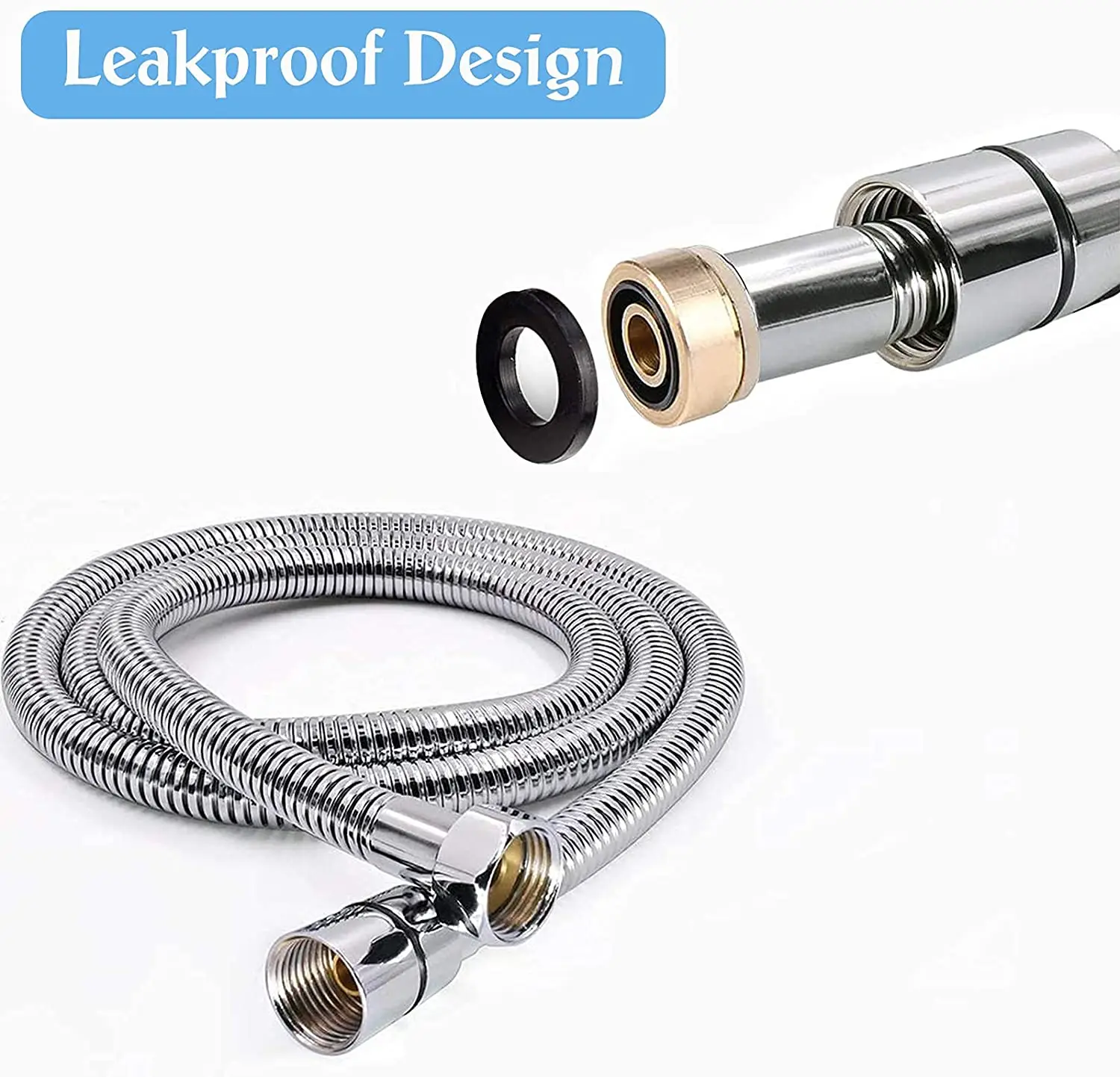 1.5m Stainless Steel Shower Hose Handheld Shower Hose, 1/2\