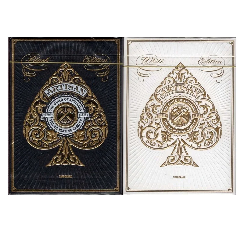 Theory11 Artisan Playing Cards White/Black Deck Poker Size Magic Card Games Magic Tricks Props for Magician