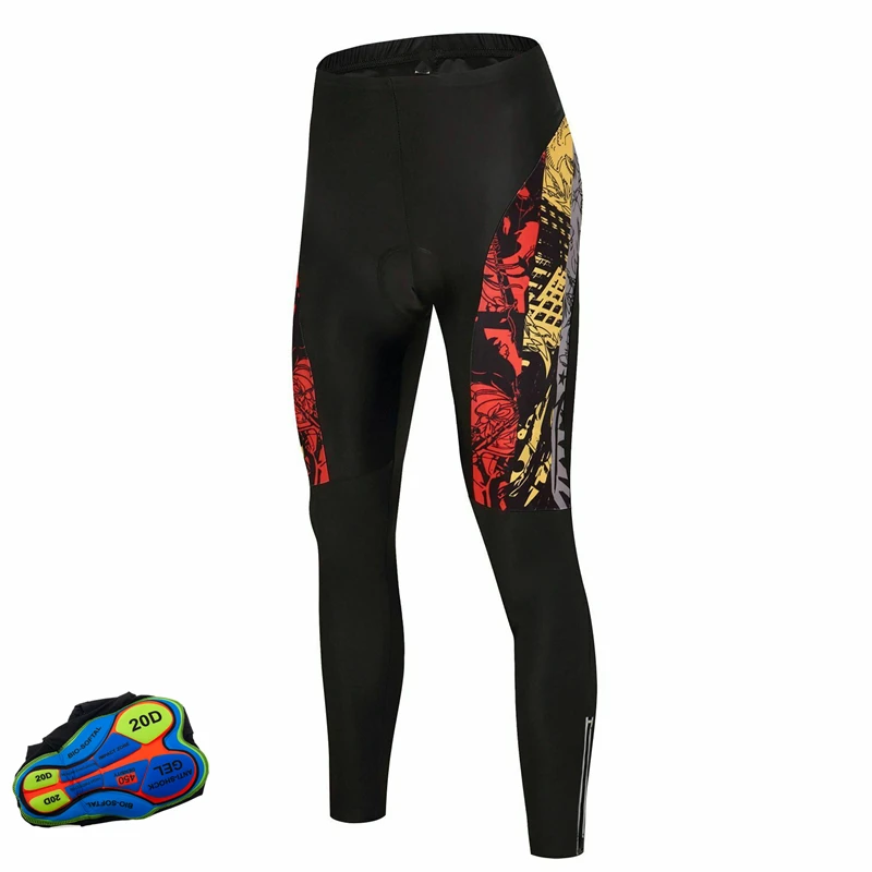 Professionally Triathlon Mountain Bike Breathable Gel Padded Tights Shockproof Bicycle Long Pants Cycling Bibs Trousers